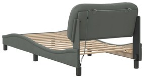 Estrutura de cama com LED sem colchão 90x200 cm tecido