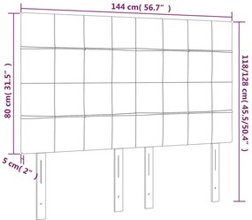 Cabeceira de cama 4 pcs tecido 72x5x78/88 cm cinzento-escuro