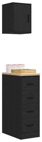 Armários de garagem 2 pcs derivados de madeira preto