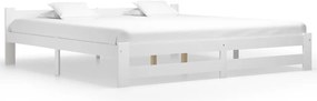 Estrutura de cama 200x200 cm pinho maciço branco