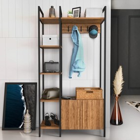 Hall Stand Doga – Walnut Black – 90x35x175 cm