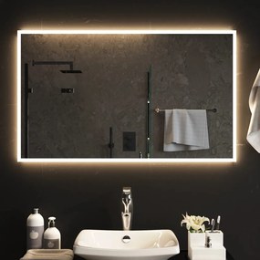 Espelho de casa de banho com luzes LED 100x60 cm