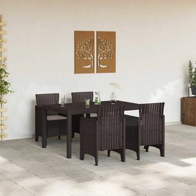 Conjunto de Jantar de Jardim 5 pcs Castanho 150 x 100 x 73 cm