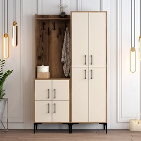 Cabide Berlin BA – Walnut Cream – 120x200x35 cm