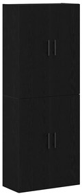 Armários 2 pcs em Carvalho Preto 69,5x34x180 cm em Madeira de Engenhar