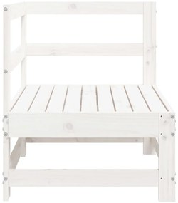Sofá de canto para jardim madeira de pinho maciça branco