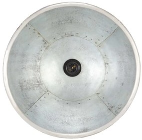 Candeeiro suspenso industrial redondo 25 W 30 cm E27 prateado