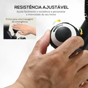 Bicicleta Estática com Volante de Inércia 8 kg Ecrã LCD Guiador e Assento Ajustáveis 103x53x110-114 cm Azul