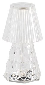 Candeeiro de Mesa Vidro Transparente Incl. LED Recarregável IP44 - Lola 20 Lux Clássico / Antigo