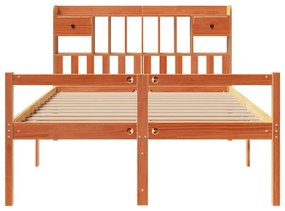 Cama com estante sem colchão 150x200 cm pinho maciço