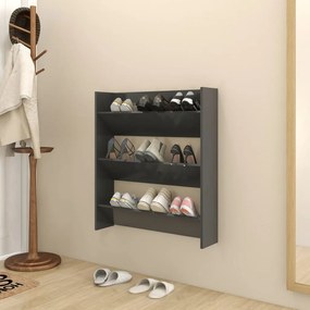 vidaXL Sapateira de parede 80x18x90 cm contraplacado cinzento