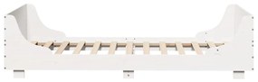 Cama sem colchão 100x200 cm madeira de pinho maciça branco