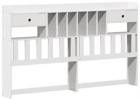 Cama sem colchão 200x200 cm madeira de pinho maciça branco