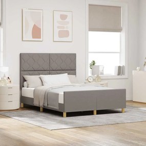 Cama de Tecido Taupe da vidaXL 140x200 cm