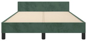 Estrutura de cama sem colchão 120x200 cm veludo verde-escuro