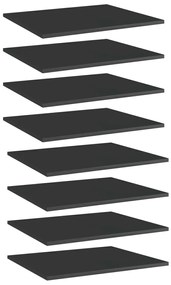 Prateleiras para estante 8 pcs derivados de madeira preto