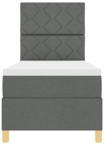 Cama Box Spring com Colchão Cinza Escuro 80x200 cm Tecido