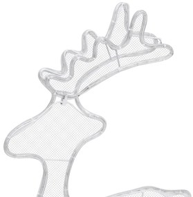 Rena decorativa Natal c/ malha de aço 306 luzes LED 60x24x89 cm
