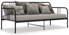 Sofá-cama 90x200 cm metal preto