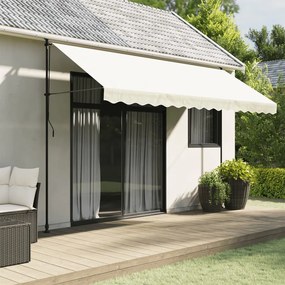 vidaXL Tecido substituição para sanefa de toldo 4 m riscas creme