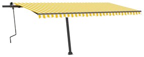 Toldo retrátil manual com LED 500x350 cm amarelo e branco