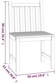 3 pcs conjunto de jantar para jardim madeira de teca maciça