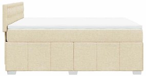 Cama com molas/colchão 140x190 cm tecido cor creme