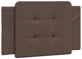 Estrutura cama c/ cabeceira 90x200 cm couro artificial castanho