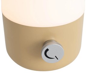 Conjunto de 2 Candeeiros de Mesa de Exterior Dourado com Branco Incluindo LED Recarregável - Haard Moderno