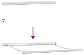Toldo retrátil 3x2,5 m tecido e alumínio antracite e branco