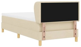 Cama Box Spring com Colchão Creme 100x200 cm em Tecido