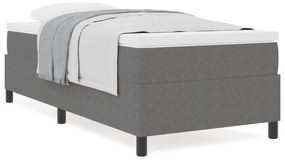 Cama Box Spring com Colchão Cinza Individual Tecido de Veludo
