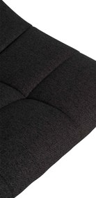 Banco de bar Jerry em tecido com estrutura cromada 87-108,5 x 43 x 46,5 cm Preto
