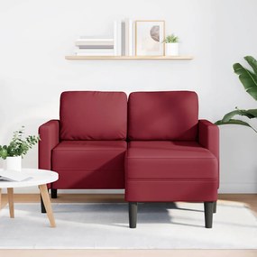 Sofá 2 lugares com Chaise em L 125 cm couro artificial