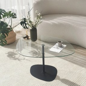 Mesa de Centro Soho – Transparente e Preto – 85x40x67 cm