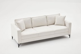 Sofá de 3 Lugares Berlin – Creme e Preto – 220 x 83 x 91 cm