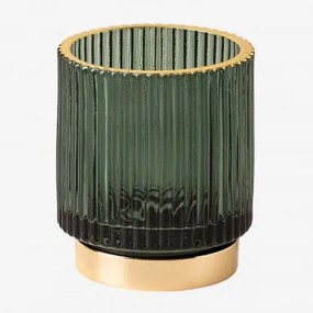 Porta-velas Em Vidro July ↑8 Cm & Verde Selva - Sklum