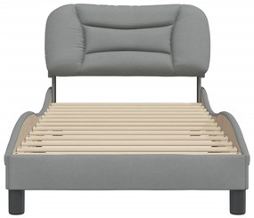 Estrutura de cama sem colchão 80x200 cm tecido cinzento-claro