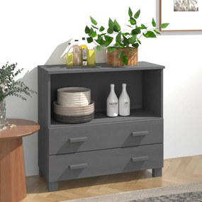 vidaXL Aparador HAMAR 85x35x80 cm pinho maciço cinza-escuro