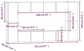 Conjunto móveis de TV 8 pcs madeira processada branco
