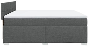 Cama com molas/colchão 200x200 cm tecido cinzento-escuro