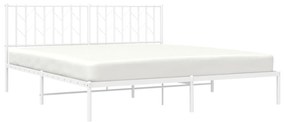 Estrutura de cama com cabeceira 180x200 cm metal branco