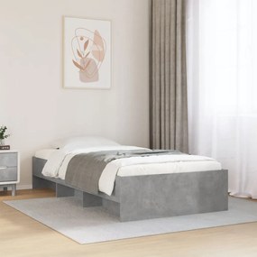 vidaXL Estrutura de cama 75x190 cm derivados de madeira cinza cimento