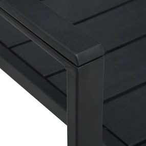 Cadeiras jardim 4 pcs PEAD aspeto madeira preto