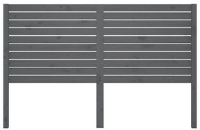 Cabeceira de cama 126x4x100 cm pinho maciço cinzento