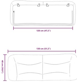Almofadão de cabeceira 120 cm couro artificial cappuccino