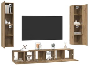 Conjunto de móvel de TV com prateleira Outros 7 pcs carvalho artisiano