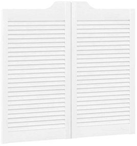 Portas de batente design de persiana 2-Par 90x100 cm branco