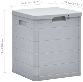 Caixa de arrumação para jardim 90 L cinzento claro