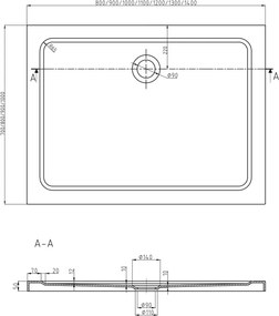 Mexen Flat base de duche retangular slim 120 x 100 cm, branco, sifão cromado - 40101012
